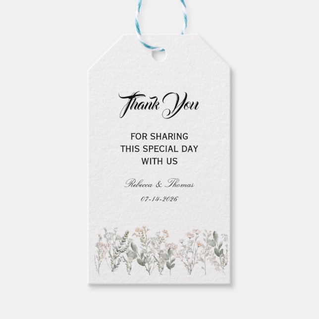 Forest Wildflowers Gift Tags (Front)