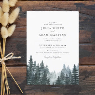 Forest Winter Pines Wedding Invitation