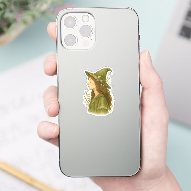 Forest Witch Botanical Sticker (Phone)