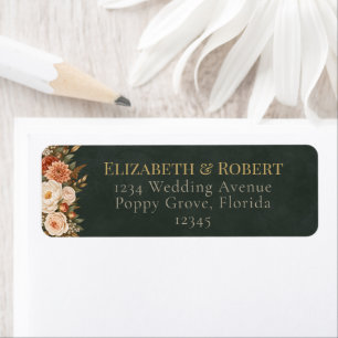 Forest Witch Green Floral Wedding Address Label
