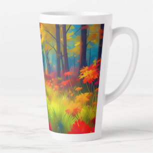 Forest with Colorful Trees And Flowers-47560 Latte Mug