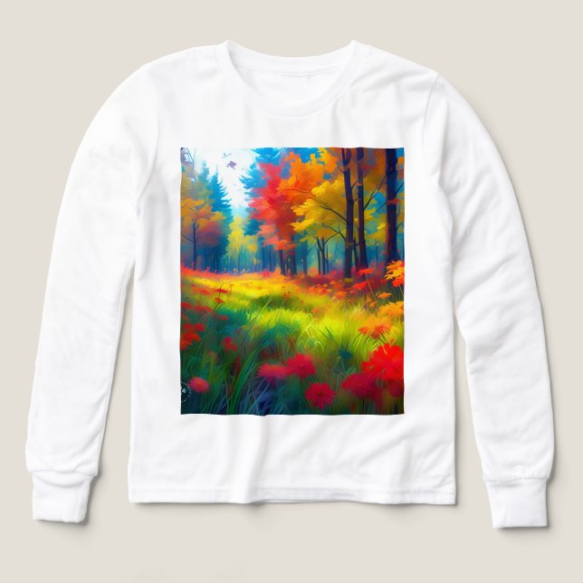 Forest with Colourful Trees And Flowers (Design Front)