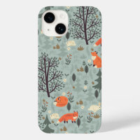 Forest with foxes and hares