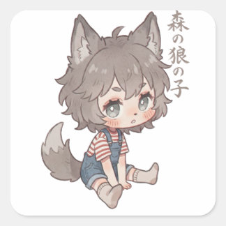 Forest Wolf Child Chibi Sticker 