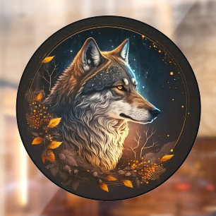Forest Wolf Night Sky Wilderness Animal Art