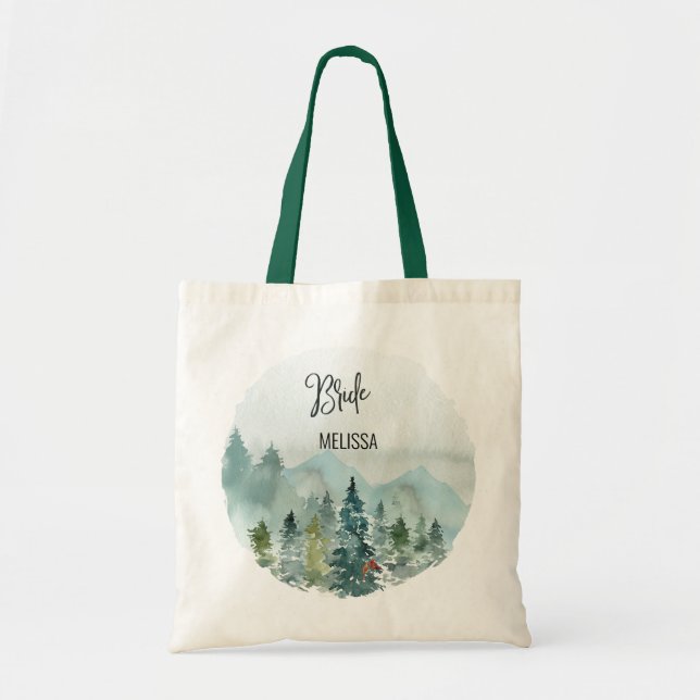 Forest Wonder Bride  Wedding Tote Bag (Front)