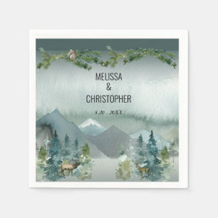 Forest Wonder Rustic  Personalised Wedding Napkin