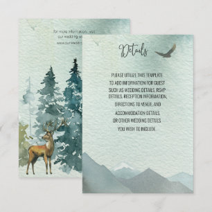 Forest Wonder Rustic Pine Wedding Details Card