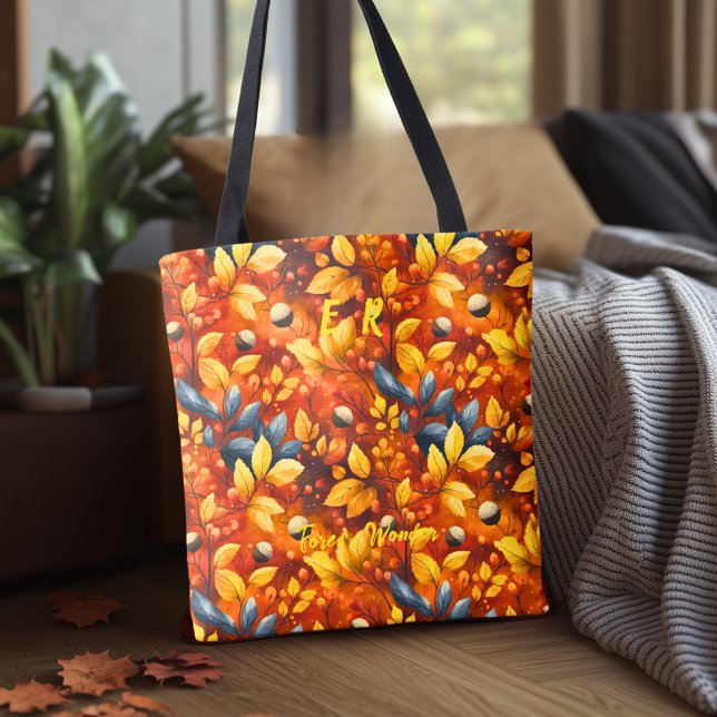 Forest Wonder Tote with Bold Autumn Leaves Bag (Creator Uploaded)