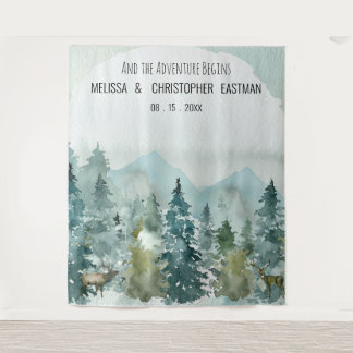 Forest Wonder Wedding Backdrop Photo Booth Tapestry