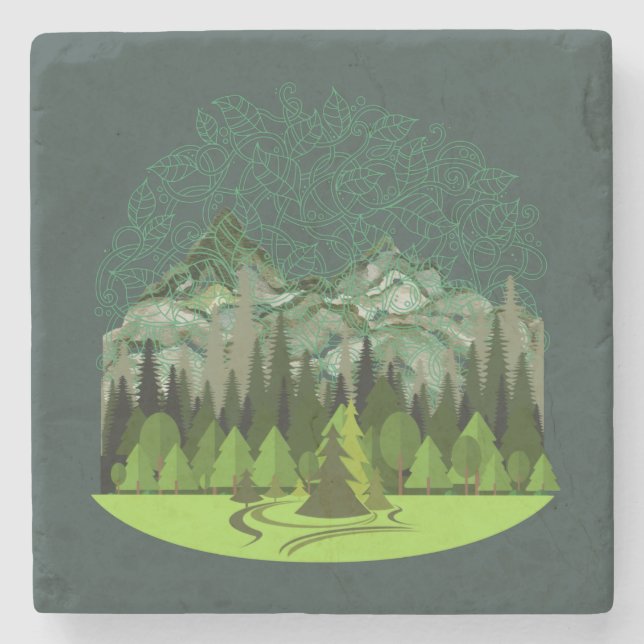 Forest, Wood, Nature Stone Coaster (Front)