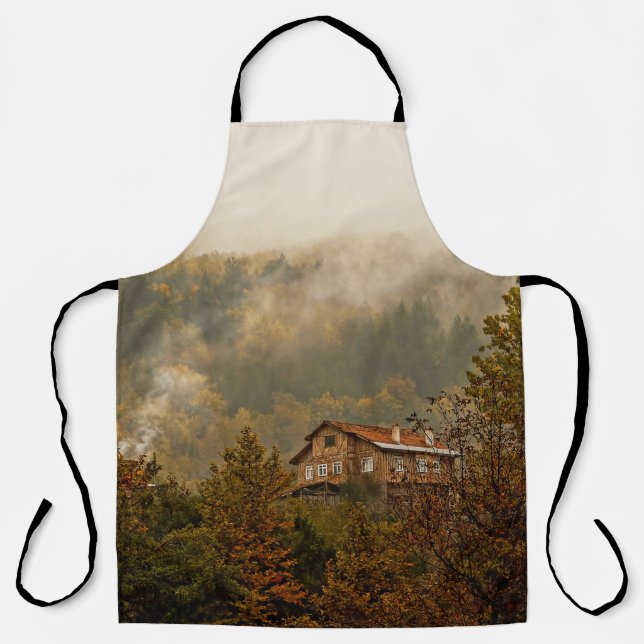 Forest Wooden House: Tranquil Scene Apron (Front)