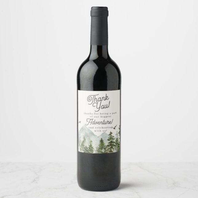 Forest Woodland Adventure Awaits Wine Label (Front)