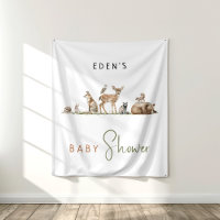 Forest Woodland Animals Baby Shower Backdrop