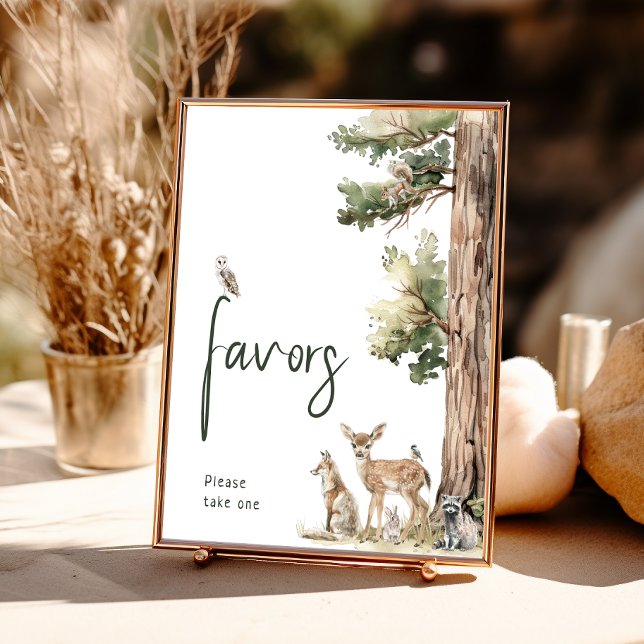 Forest Woodland Animals Baby Shower Favours Sign (Creator Uploaded)