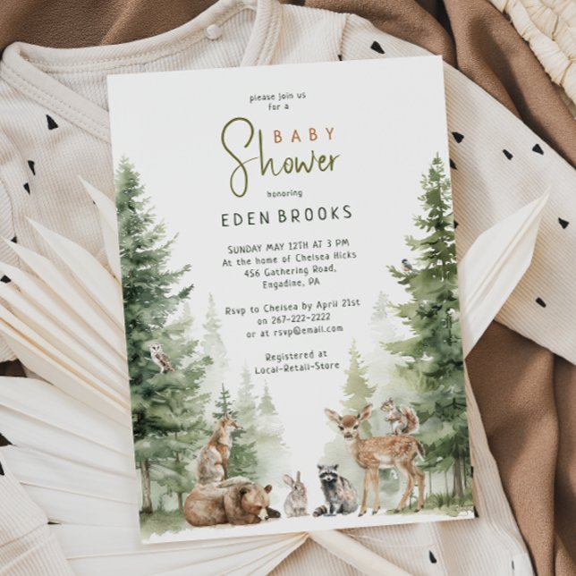 Forest Woodland Animals Baby Shower Invitation (Creator Uploaded)