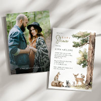 Forest Woodland Animals Couples Photo Baby Shower