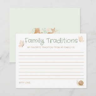 Forest Woodland Animals Family Traditions Advice Enclosure Card