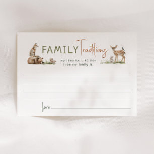Forest Woodland Animals Family Traditions Card