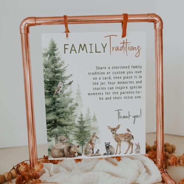 Forest Woodland Animals Family Traditions Sign (Creator Uploaded)