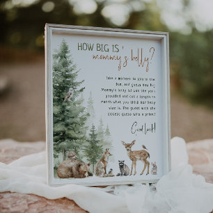 Forest Woodland Animals How Big Is Mummy's Belly Poster