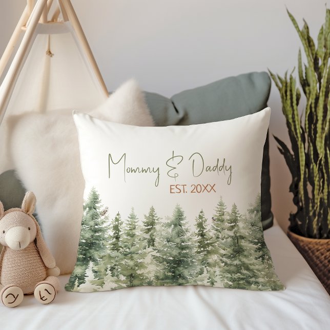Forest Woodland Animals Mummy & Daddy Est Cushion (Creator Uploaded)