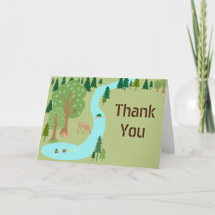 Forest Woodland Animals Nature Scene Thank You Card