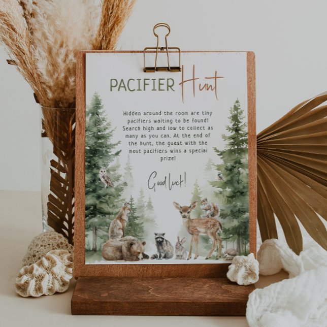 Forest Woodland Animals Pacifier Hunt Sign (Creator Uploaded)