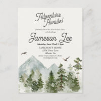 Forest woodland birthday party invite