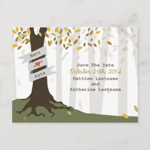 Forest / Woodland Fall Save The Date Postcard