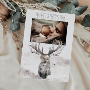 Forest Woodland Father's Day Deer with Photo Card