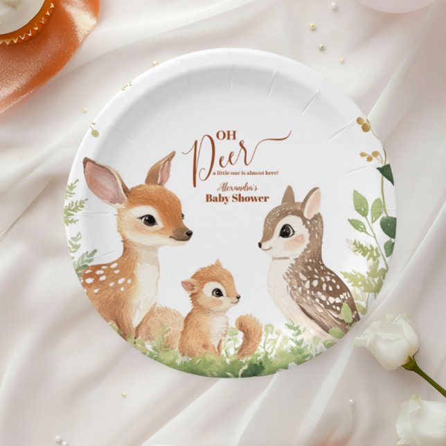 Forest Woodland Oh Deer  Paper Plate (Creator Uploaded)