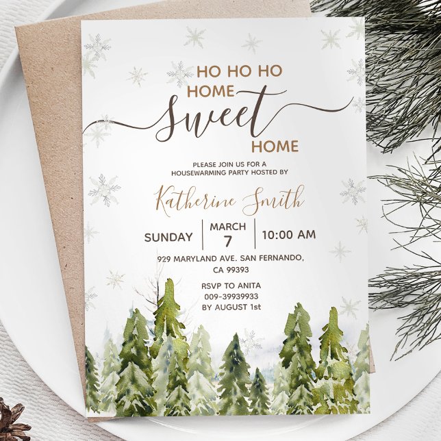 Forest Woodland Pine Tree Housewarming Sweet Home Invitation (Creator Uploaded)