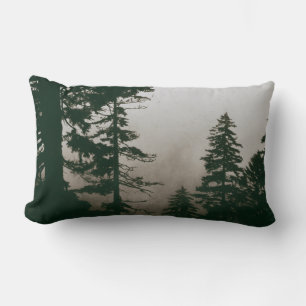 Forest Woodland Pine Tree Landscape Scene Lumbar Cushion