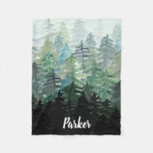 Forest Woodland pine tree rustic blanket