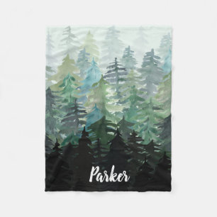 Forest Woodland pine tree rustic  blanket