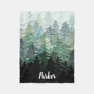 Forest Woodland pine tree rustic blanket