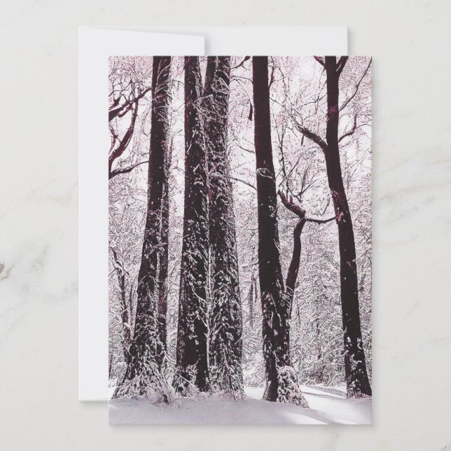 FOREST WOODS SNOWY WINTER SCENERY  INVITATION (Front)