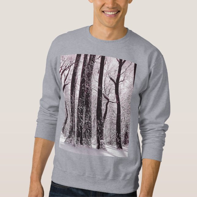FOREST WOODS SNOWY WINTER SCENERY   SWEATSHIRT (Front)