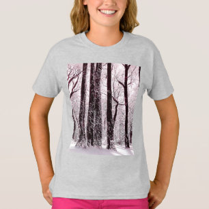 FOREST WOODS SNOWY WINTER SCENERY  T-Shirt