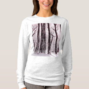 FOREST WOODS SNOWY WINTER SCENERY   T-Shirt