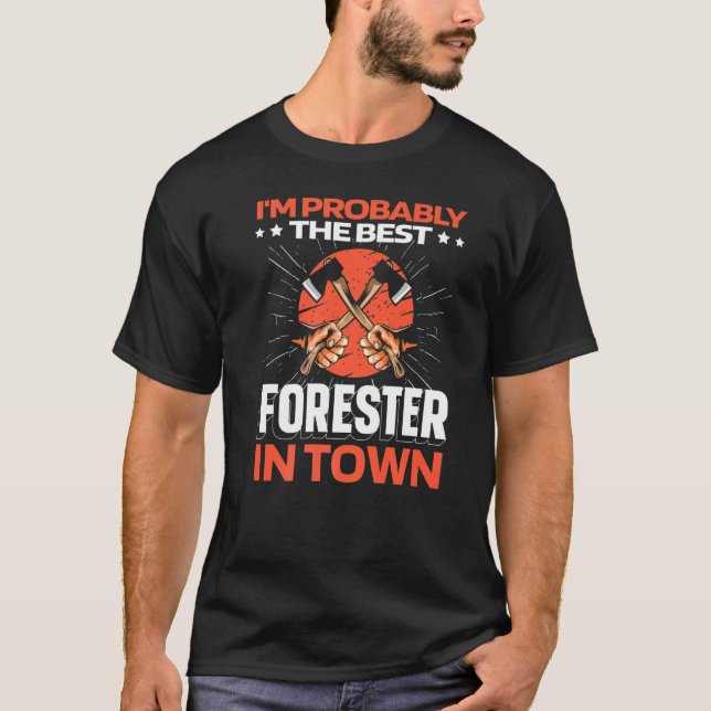 Forester Axe - Timberjack Logger Lumberjack Premiu T-Shirt (Front)