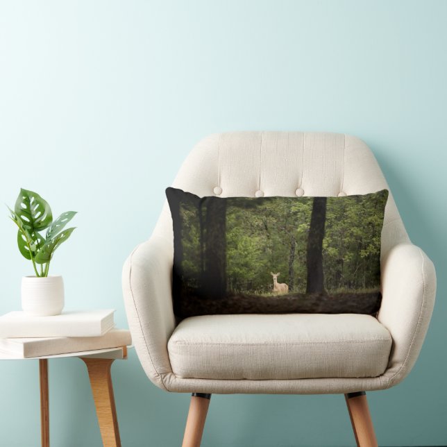 Forests | A White Tailed Deer in the Woods Lumbar Cushion (Chair)