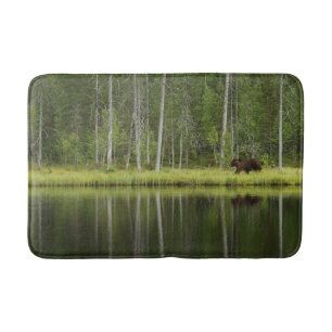 Forests Bear at Taiga Forest Northern Finland Bath Mat