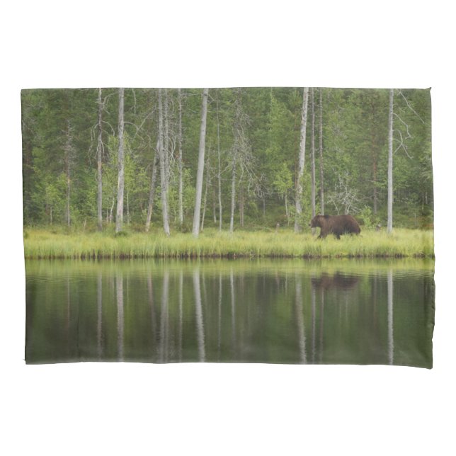 Forests | Bear at Taiga Forest Northern Finland Pillowcase (Front)