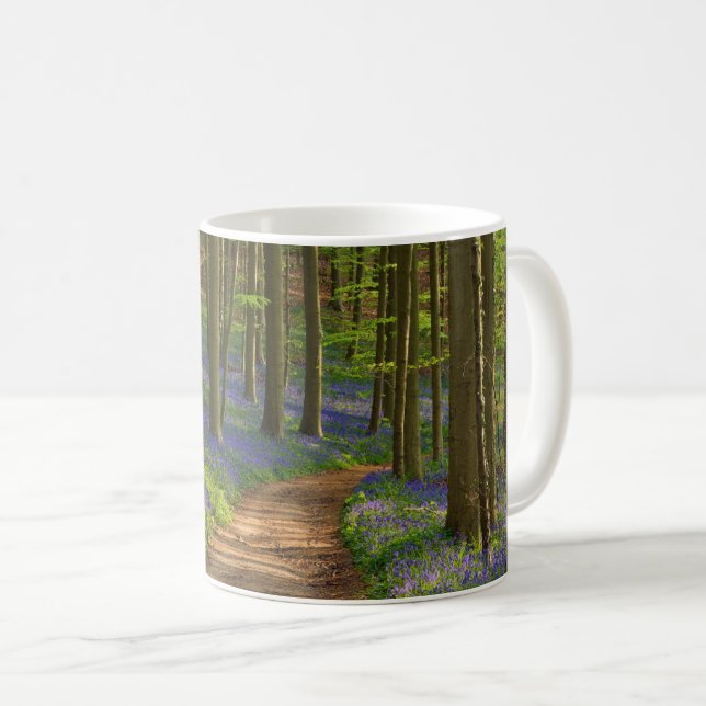 Forests | Bluebell Forest in Belgium Coffee Mug (Front Right)