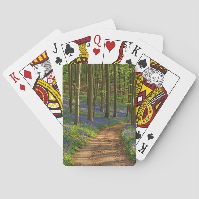 Forests | Bluebell Forest in Belgium Playing Cards (Back)