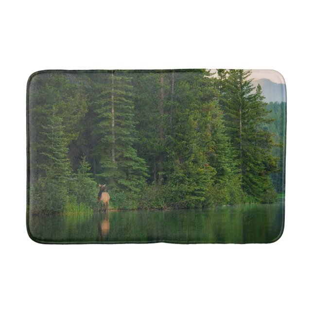 Forests | Elk at Banff National Park Alberta Bath Mat (Front)