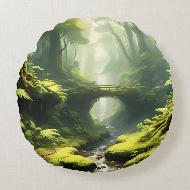 Forest's Embrace Round Cushion (Front)