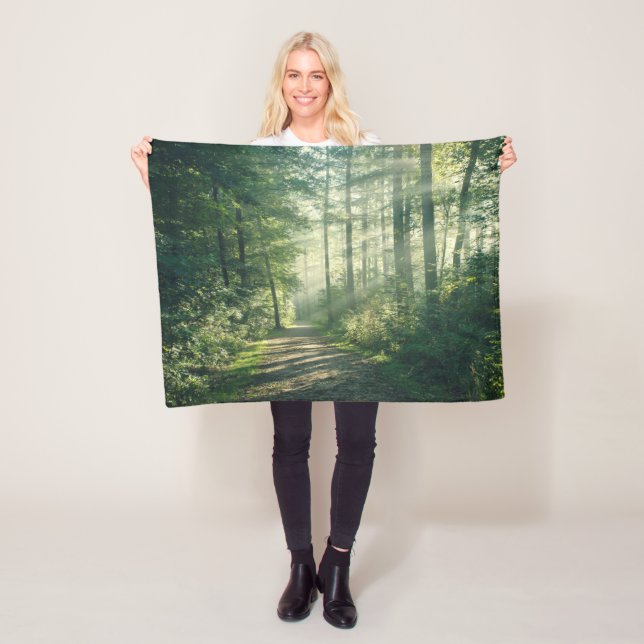 Forests | Forest Path Hamburg Germany Fleece Blanket (In Situ)